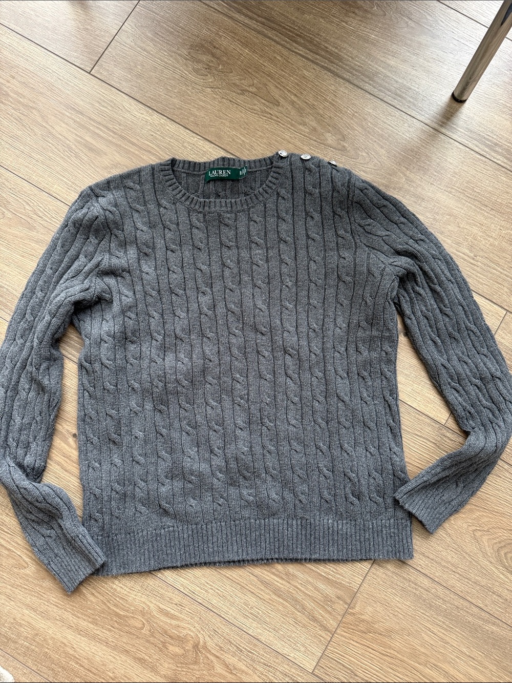 Lauren Ralph Lauren Gray cotton sweater XL